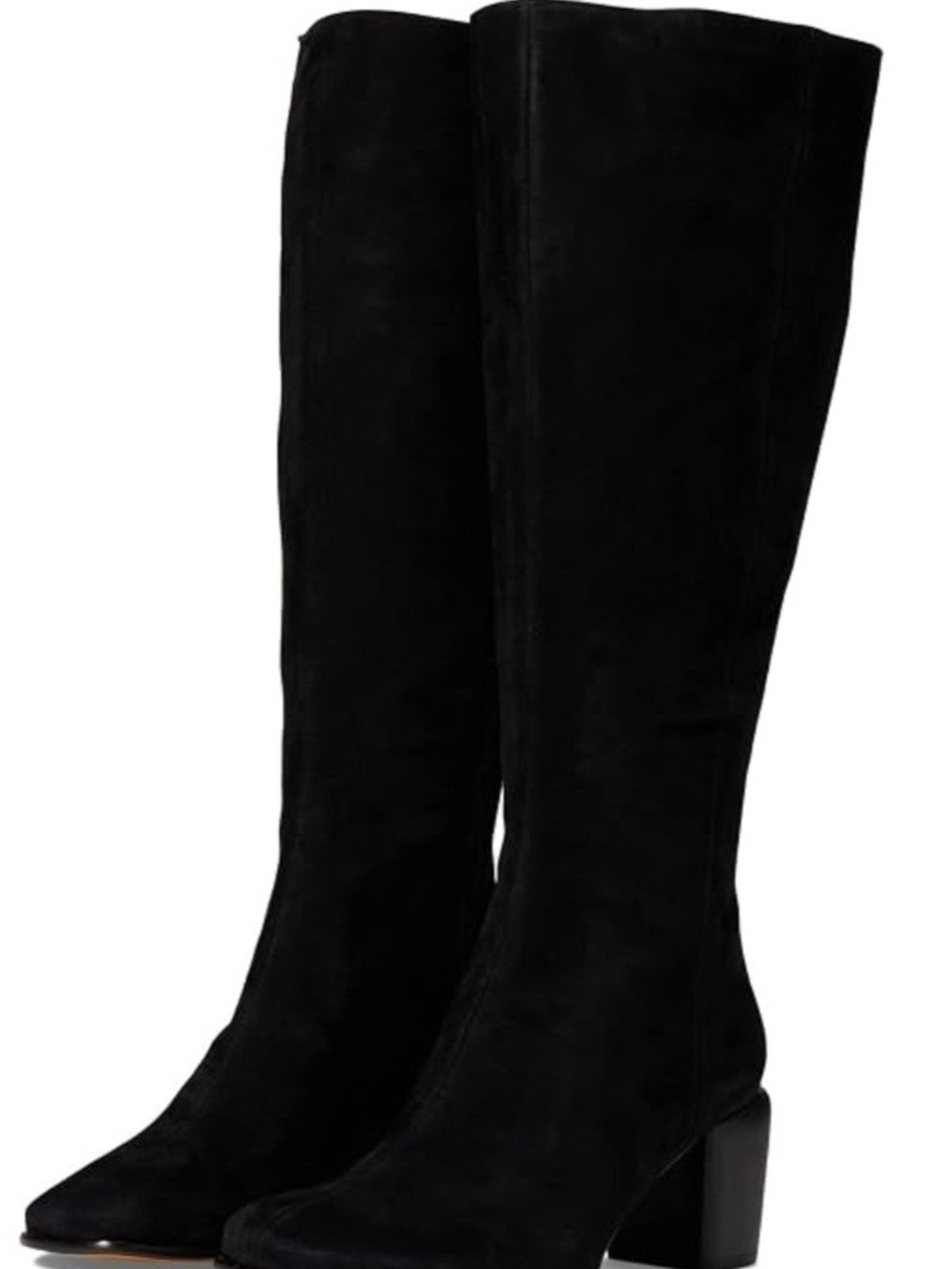 Nordstrom Black Over-the-Knee Suede, Wide Calf Block Heel Boots